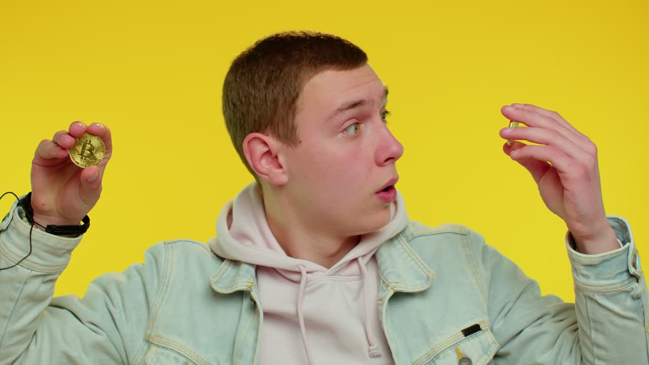 황금 비트코인을 보여주는 십대 남자, 경력, 암호화폐 투자, 채굴, 미래 기술