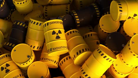 Vertedero-De-Barriles-Amarillos-Y-Negros-Con-Residuos-Radiactivos-Nucleares-Peligro-De-Contaminación-Por-Radiación