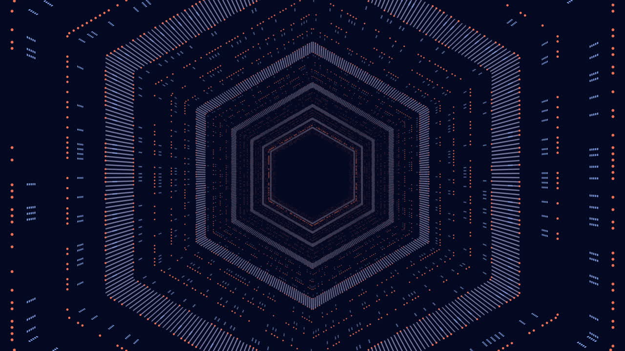 点と線で未来的なネオンの幾何学的な螺旋形