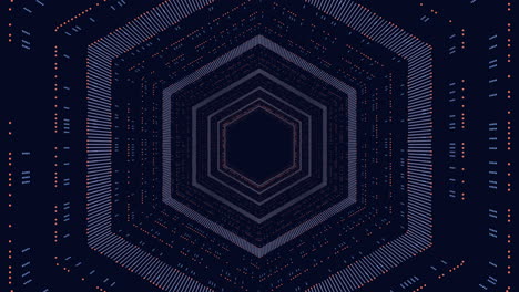 futuristic neon geometric spiral shape with dots and lines