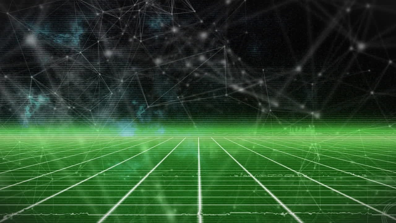 animación de la red de conexiones que giran sobre la red