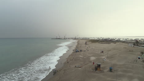 playa murcielago aereal shot, on the back the port