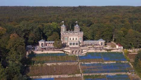 grand majestic castle by tranquil river