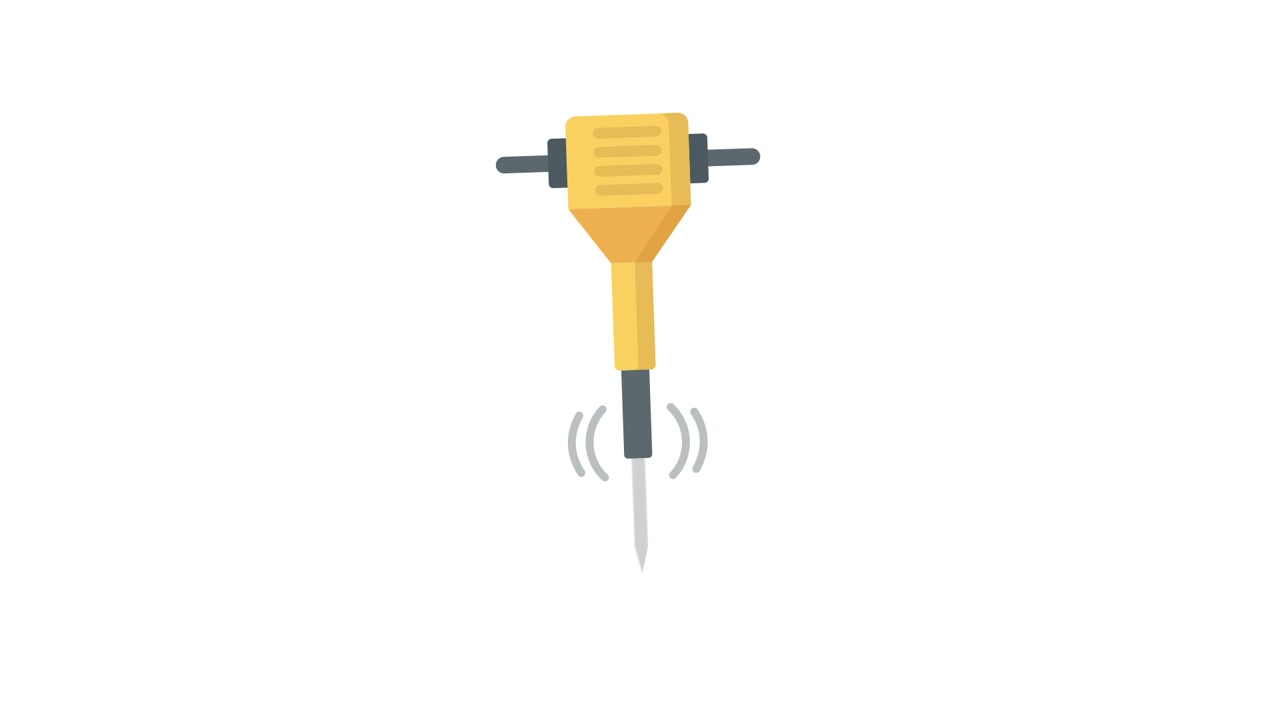 Animated Jackhammer Icon for Construction and Demolition