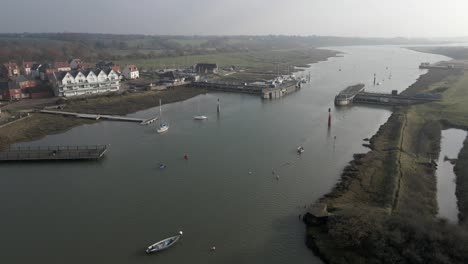 colne tide barrier wivenhoe flood defence drone footage