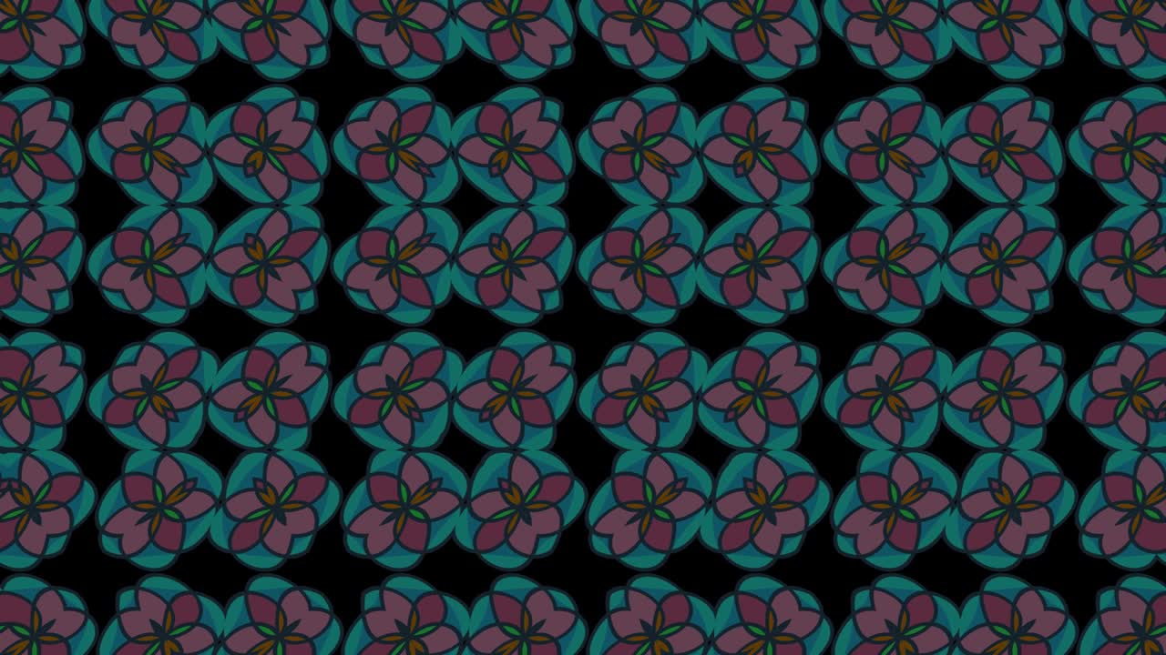 patrón de color en un fondo negro mínimo.