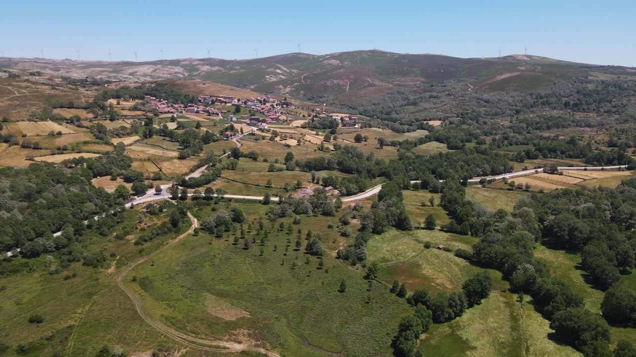 Typical Portuguse village on top of a mountain in the summer