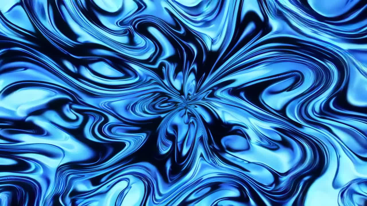 Abstract Blue Liquid Swirls