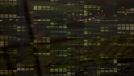 animación del procesamiento de datos sobre las torres eléctricas