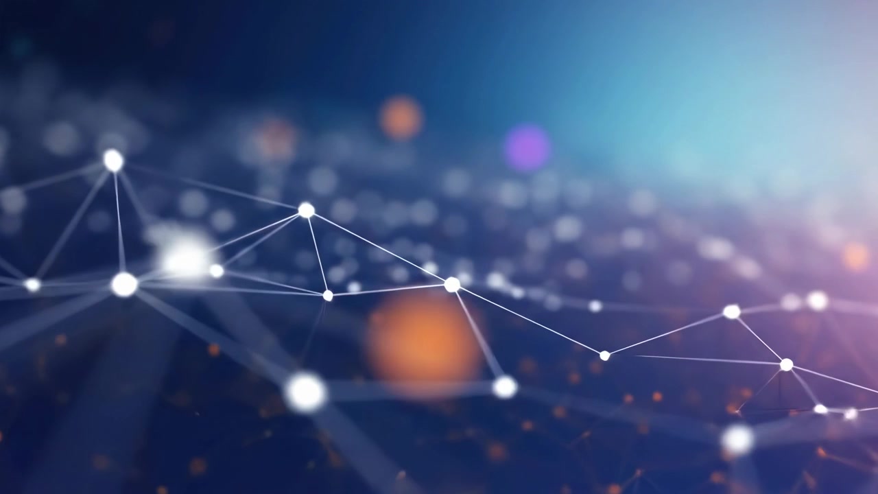 Abstract Digital Network Connection with Glowing Nodes and Lines
