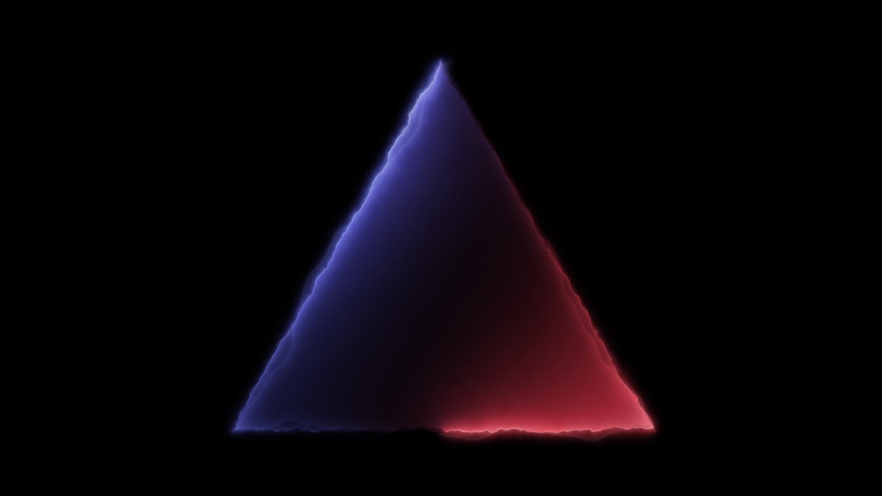Abstract Neon Triangle Frame with Energy Light Trails