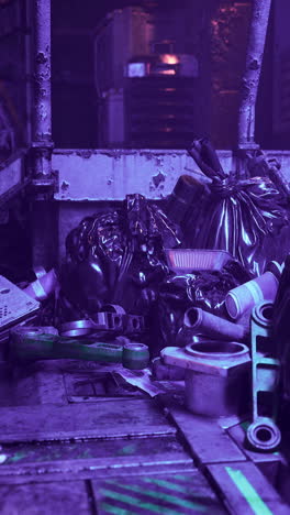 un contenedor de basura lleno de basura