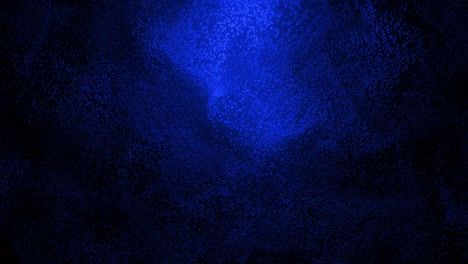 modelli astratti di sabbia blu che si diffondono su uno sfondo nero. nuvola a punti blu che ruota al buio. dati virtuali. sfondo di movimento a loop vj. animazione 4k - rendering 3d