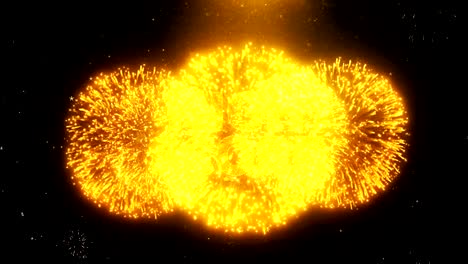 high score text on firework display explosion particles.