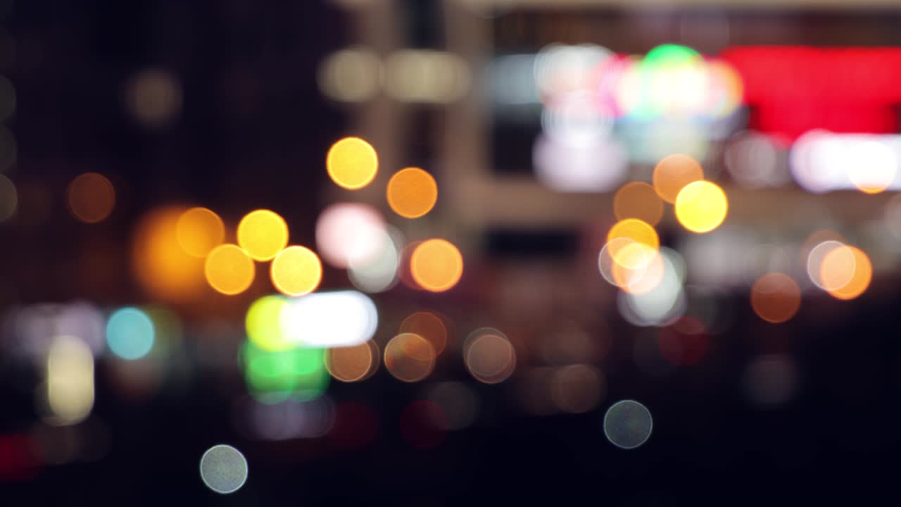 Timelapse of night city in defocused