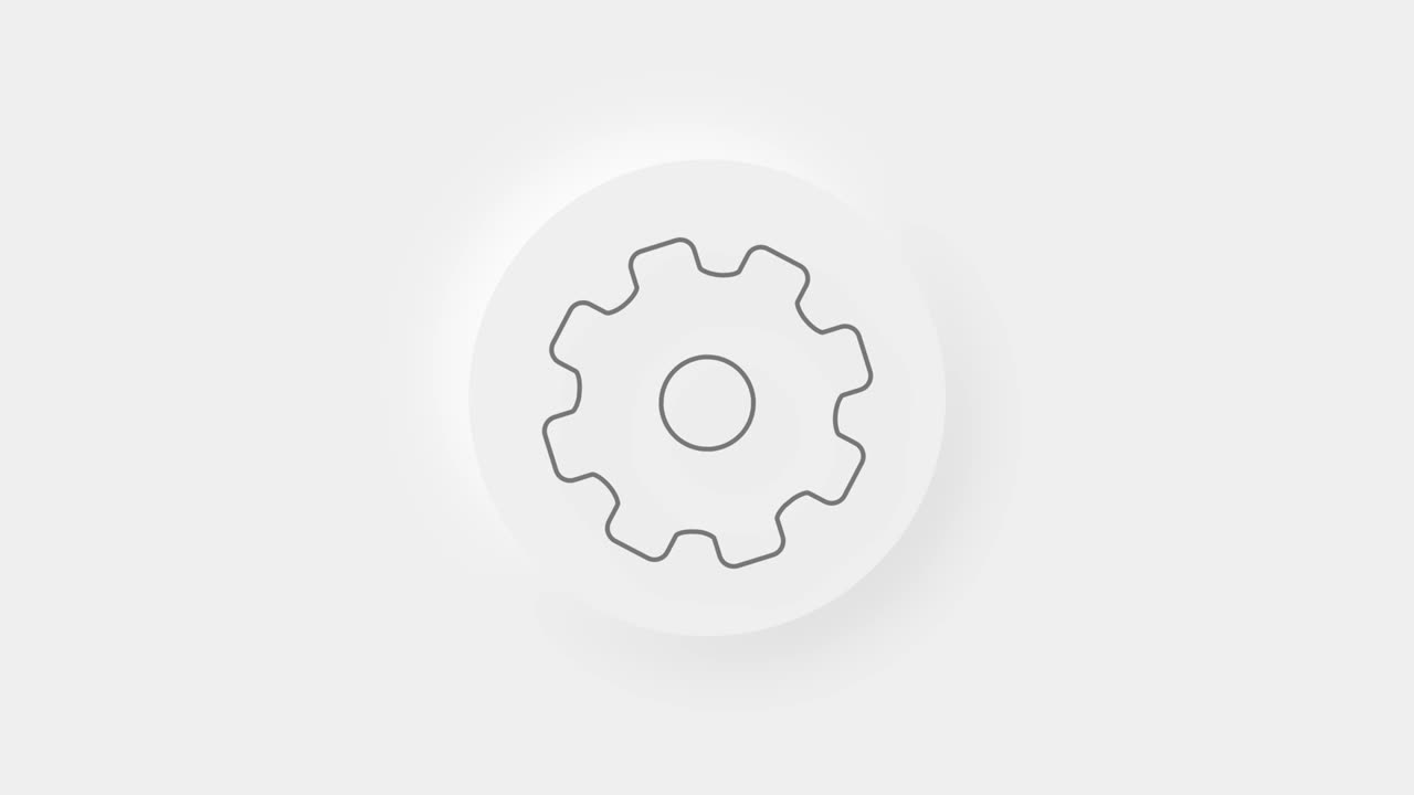 iconos de ruedas de engranajes en fondo blanco. 4k