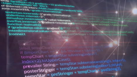 animation of network of connections and digital data processing