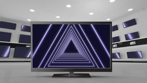 television with concentric triangles