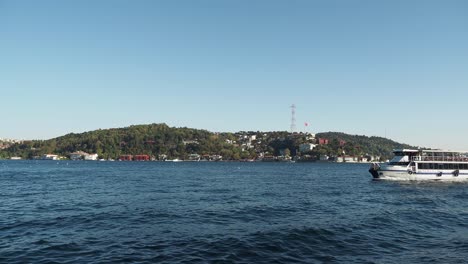 ferry boat on the bosphorus strait in istanbul, turkey