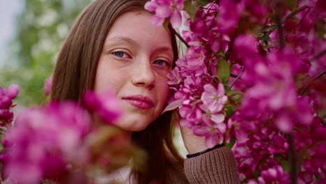 girl in a spring garden