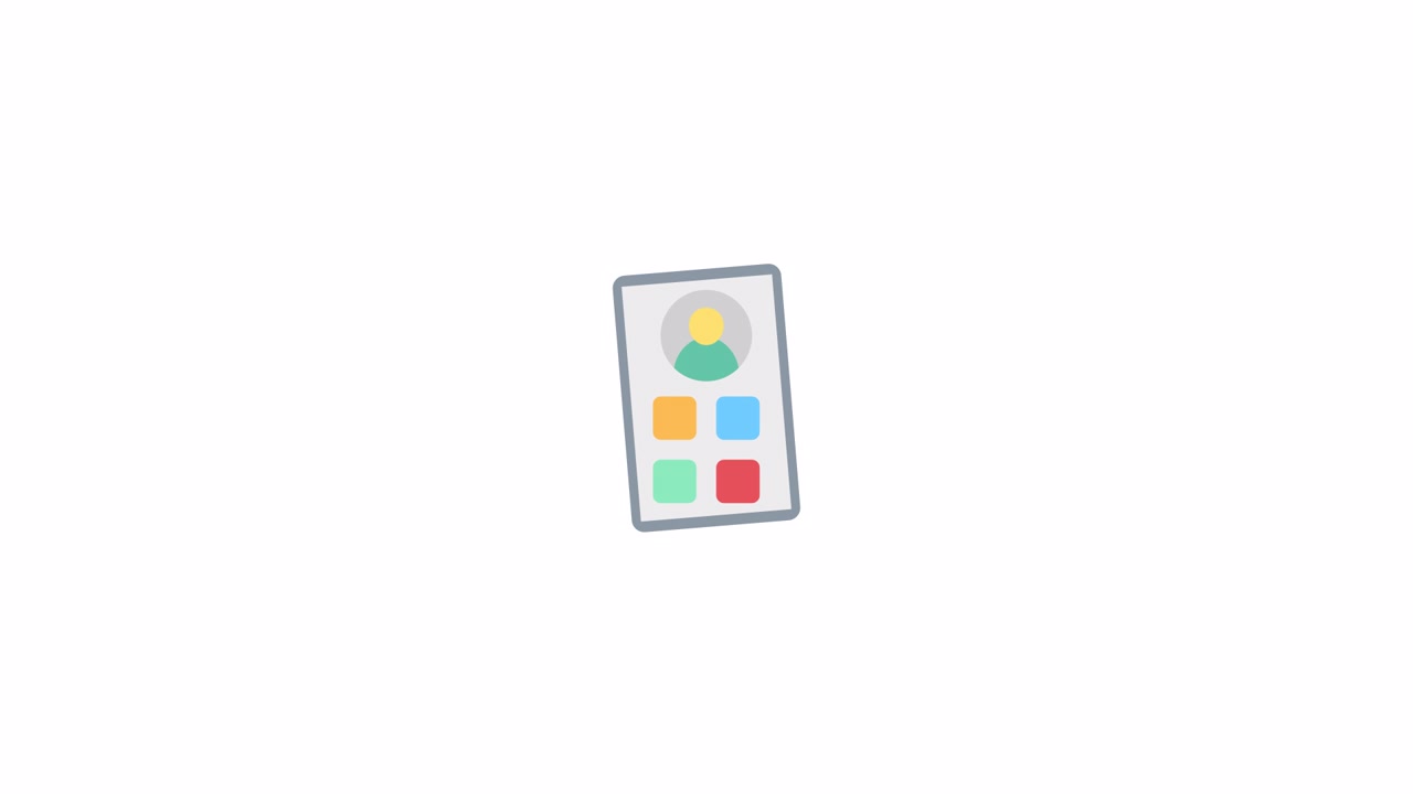 Animated Smartphone Icon with User Profile and App Menu