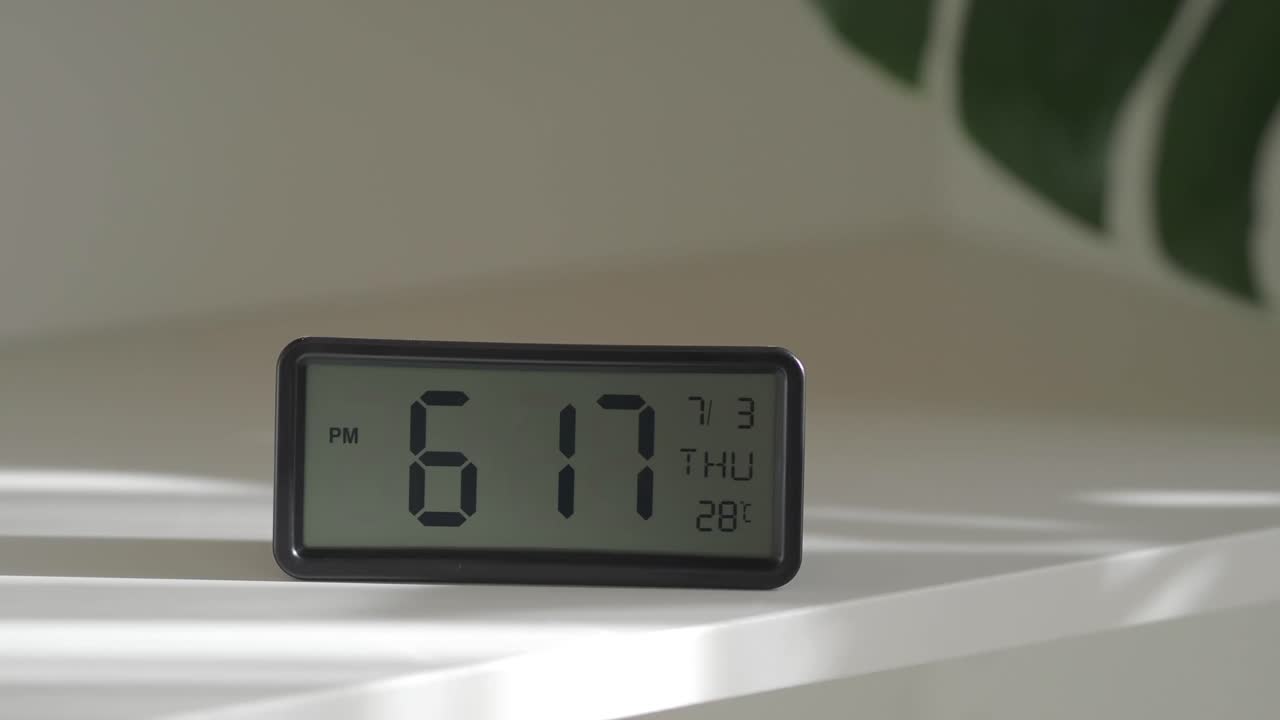 Digital clock showing the time