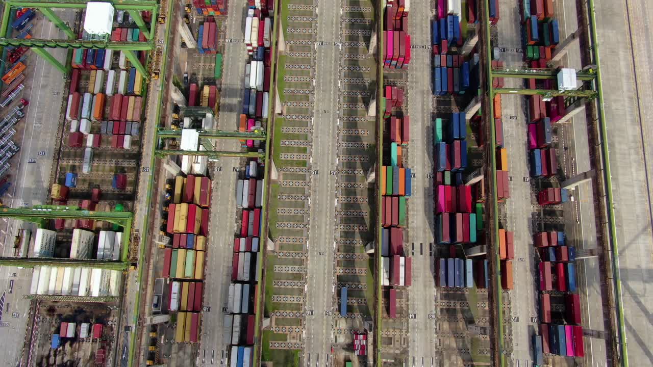 Aerial Footage of Commercial Port Terminal in Singapore