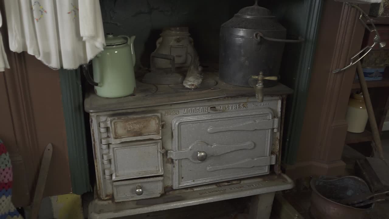 Antique Stove and Vintage Kitchen Utensils