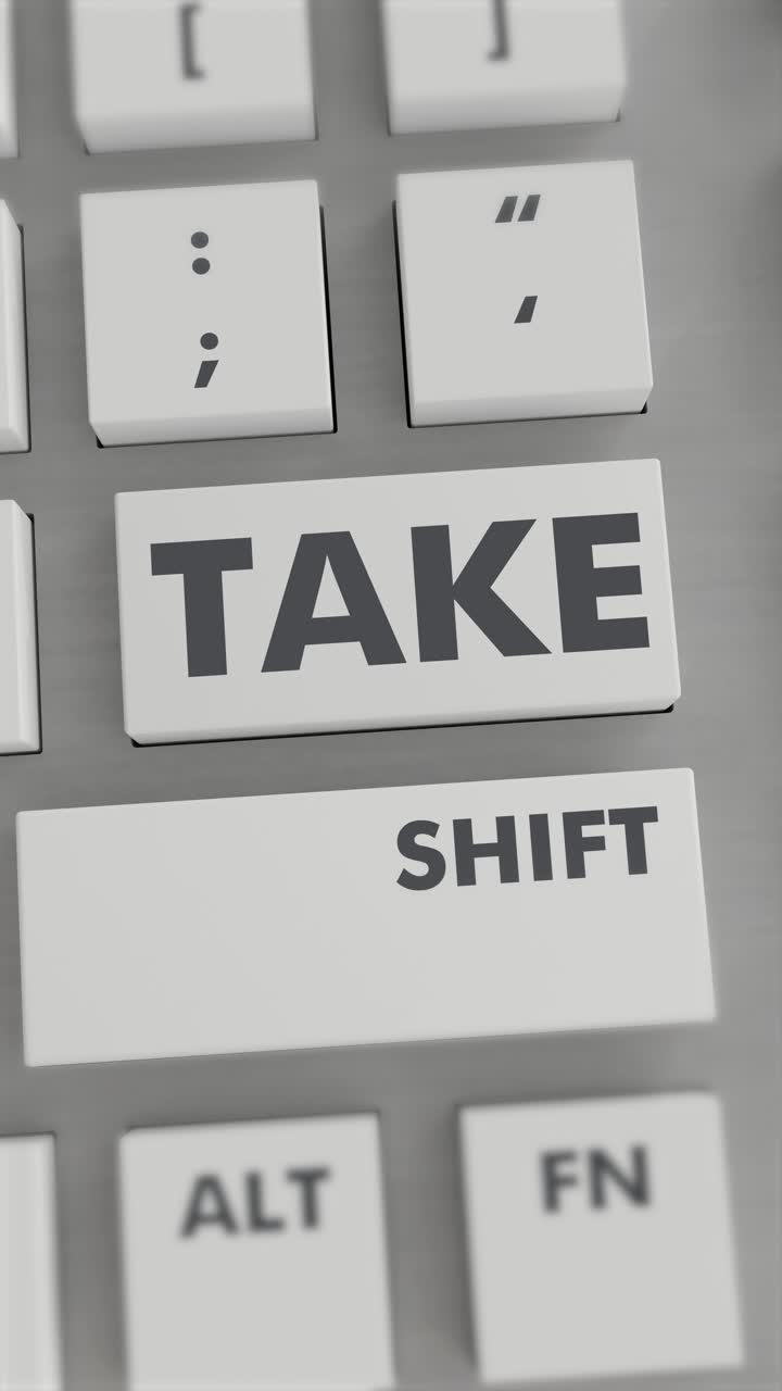 키보드에서 버튼을 누르는 수직 비디오