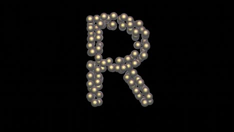 disco ball themed font  letter r