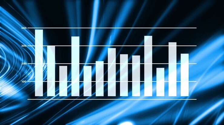 Data and report statistics, animation with graph diagrams.