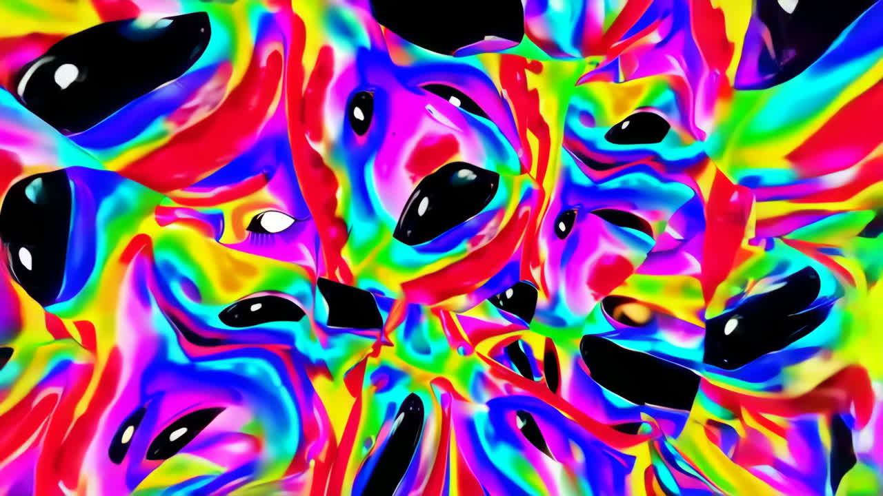 Psychedelic Abstract Art with Vibrant Colors and Distorted Forms