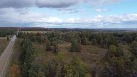 Aerial-View-Of-Rural-Caledon-During-Fall,-Canada