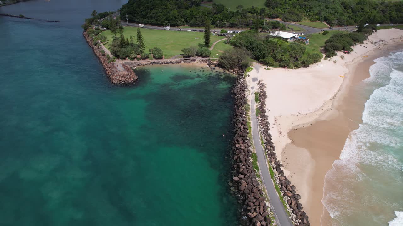 Little Duranbah Beach And Duranbah Beach In NSW, Australia - Aerial Shot