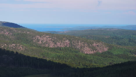 Wide-View-of-Swedish-Eastern-High-Coast-Landscape:-Time-Lapse-Shot