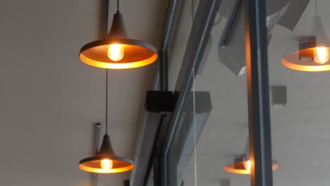 stylish pendant lighting in a modern cafe