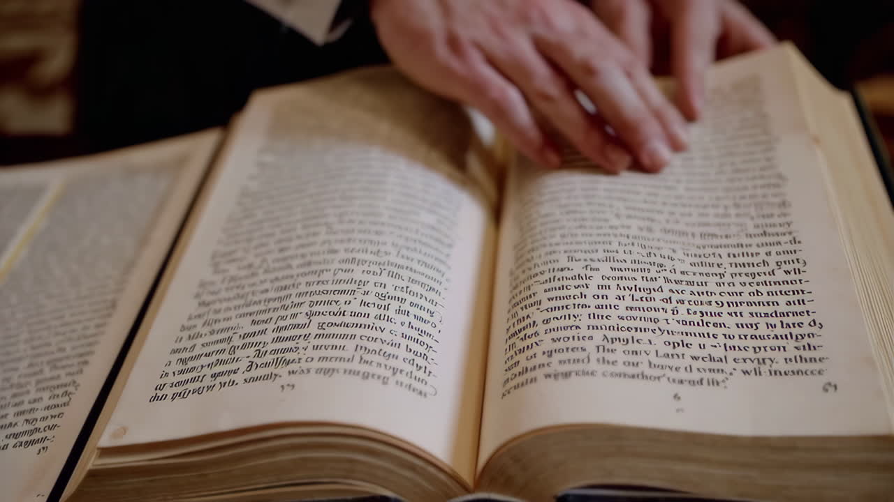 persona leyendo un libro antiguo