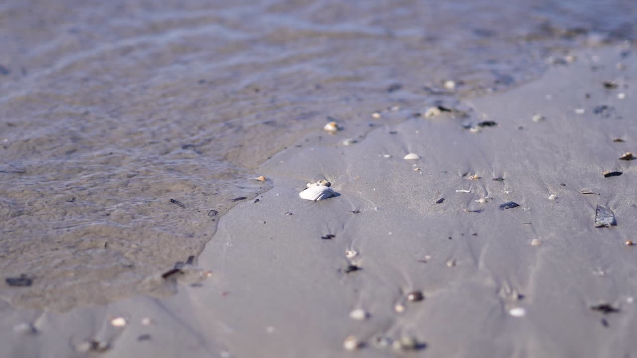 호주 해변 위로 흐르는 조수