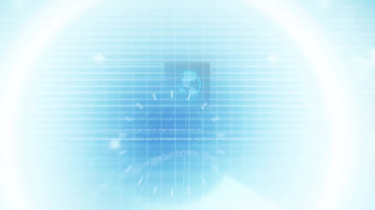 디지털 인터페이스 화면의 애니메이션과 데이터 처리 검은색과  ⁇ 색 그리드를 이동