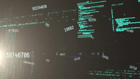 animazione dell'elaborazione dei dati digitali su sfondo nero