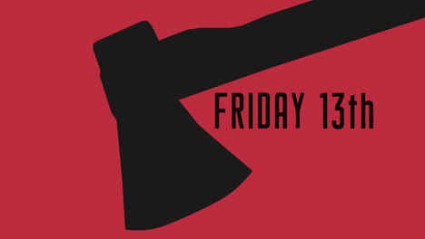 viernes 13 con el hacha de terror en textura roja