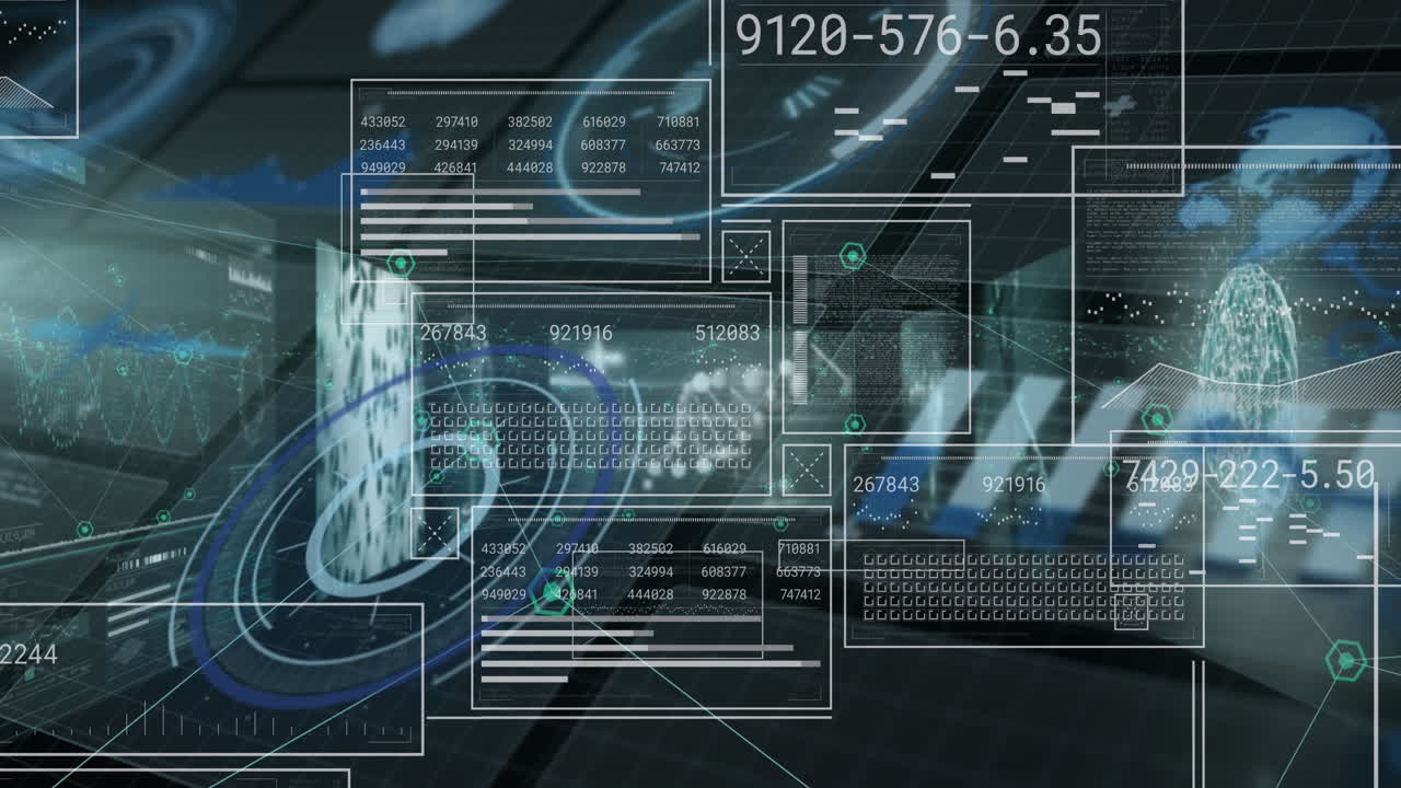 animación del procesamiento de datos en diversas placas de circuitos de computadoras masculinas.