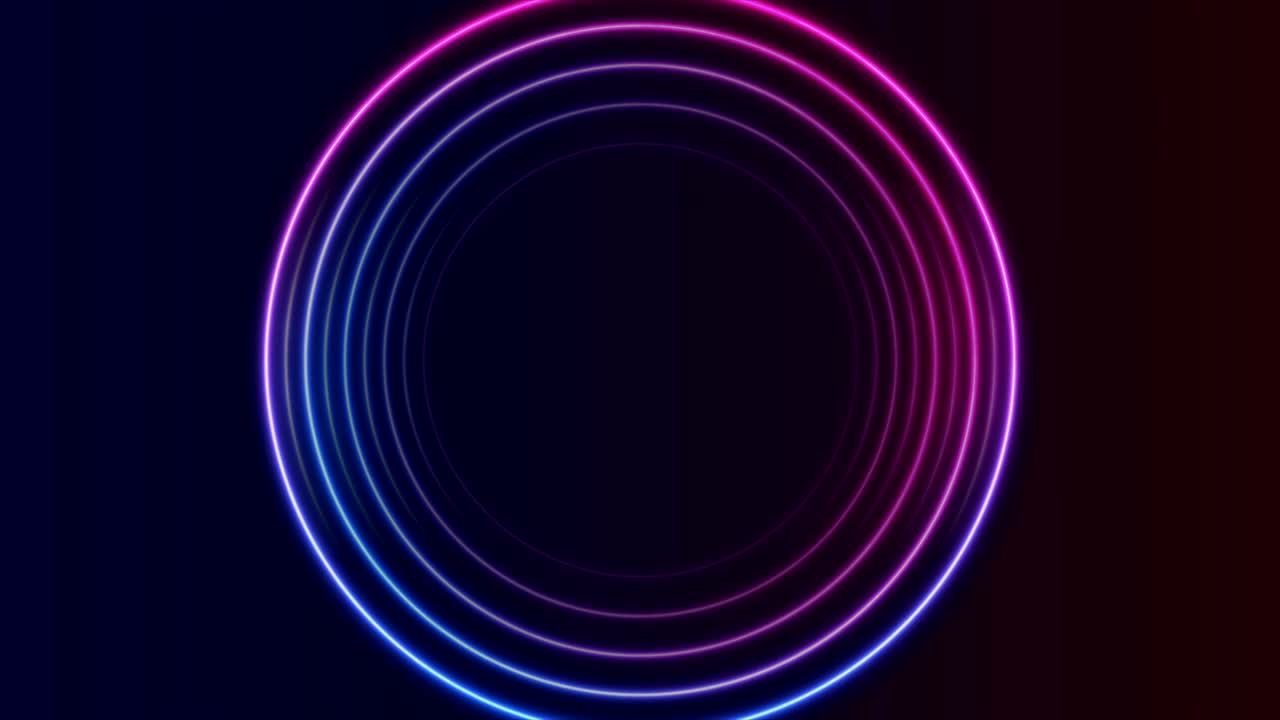 Blue and purple neon circles abstract futuristic motion background ...