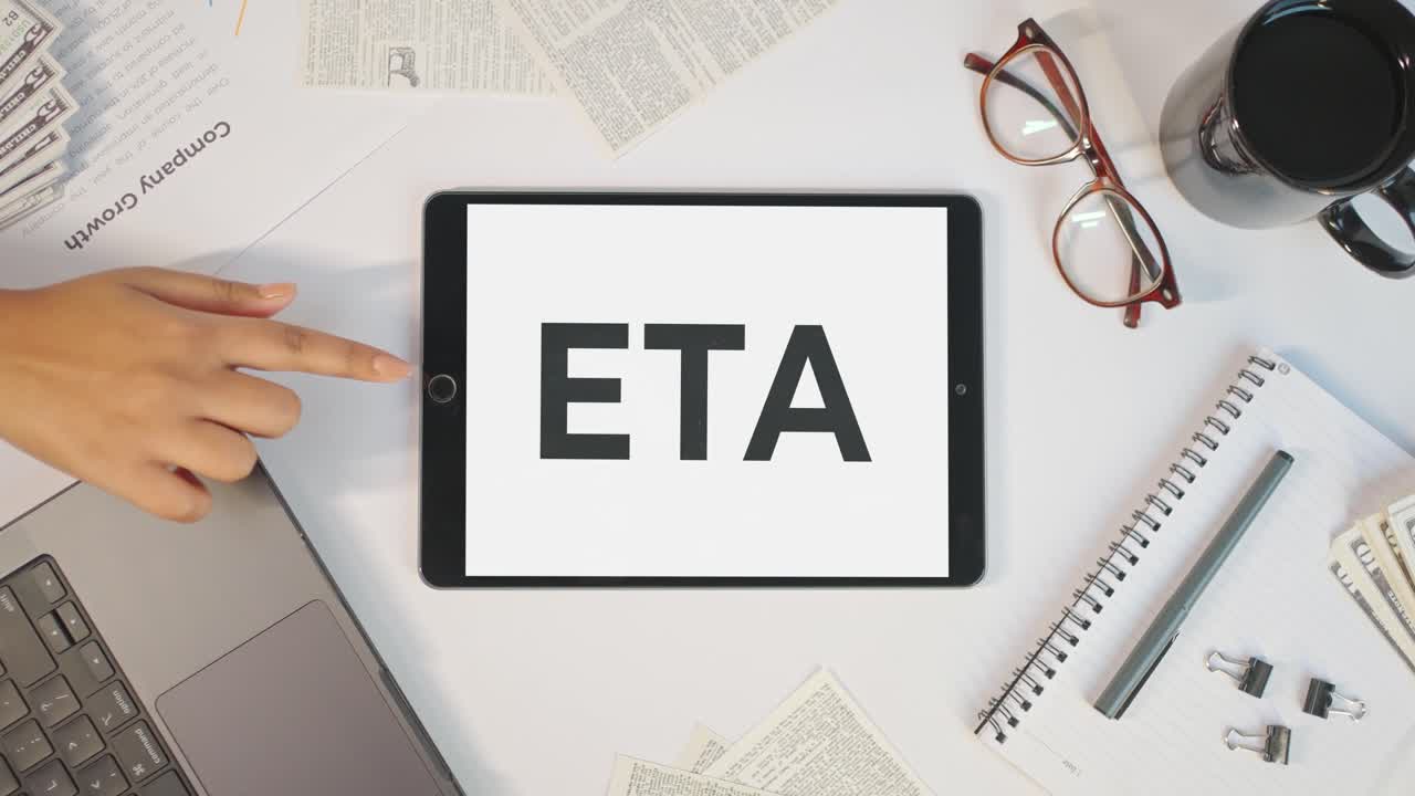 태블릿 화면에서 eta를 표시하는