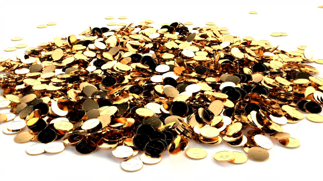 색의 금 동전은 4k를 완벽하게 루프 할 수 있습니다.