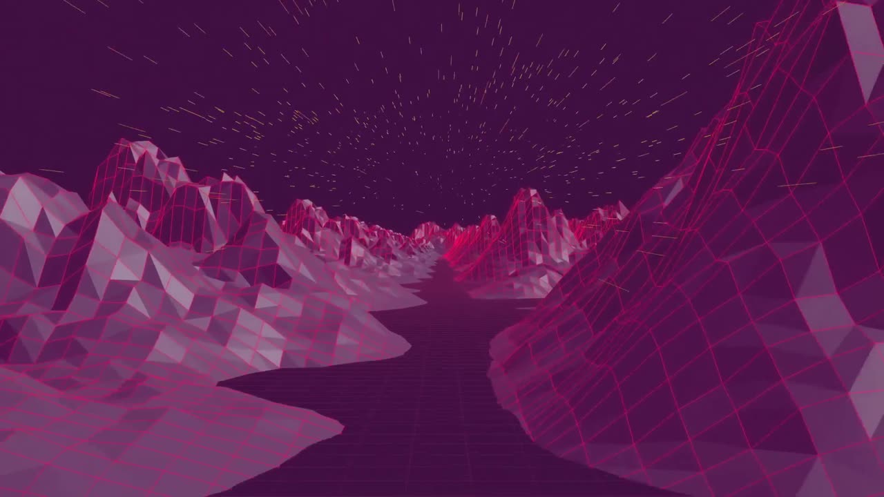 Digitally generated video of mountain