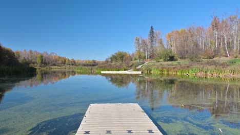 chickakoo lake dock in autumn