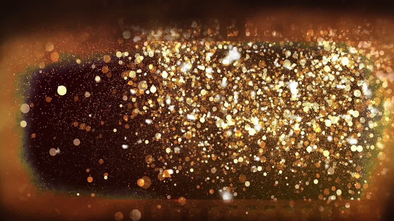 황금 반점 위에 황금 프레임의 애니메이션