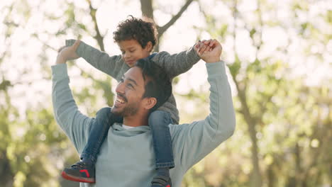 Naturaleza,-Paseo-Y-Padre-Con-Su-Hijo