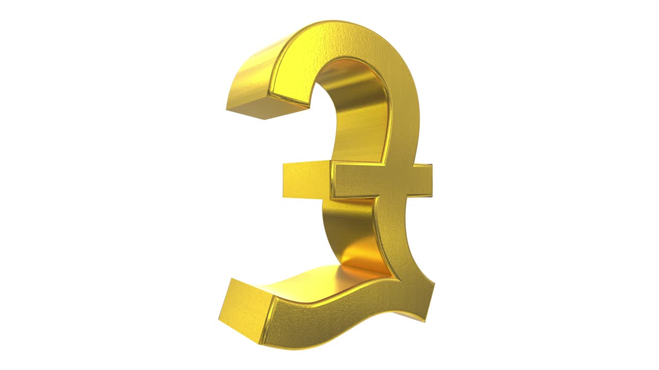 Simbolo sterlina, simbolo, rotazione, loop, affari, finanza, tasse, Inghilterra, Gran Bretagna, Brexit 4k